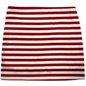 307 Red and White Striped Stretch Mini Skirt